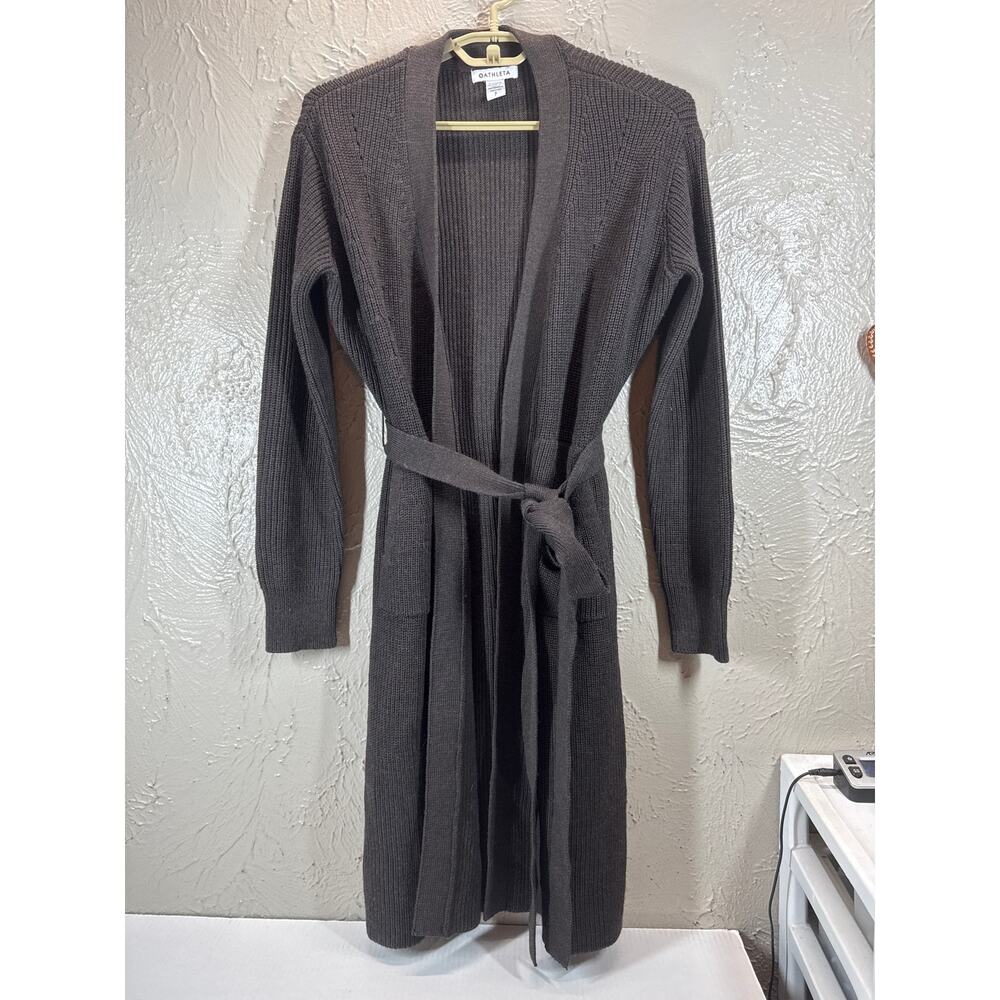Athleta Scenic‎ Wrap Long Sweater Cardigan Walnut Brown Travel Work Size Small